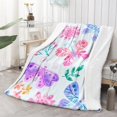 thumbnail image 1 of Butterfly 50x60 Inch Double-Layer Lamb Fleece Throw Blanket – Super Soft & Cozy Flannel with Lamb Wool Backing, Warm Anti-Pilling Plush Blanket for Couch, Bed, Sofa, 1 of 5