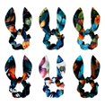 Butterfly 6Piece Set Polyester Bow Hair Tie with Detachable Rabbit