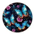 thumbnail image 1 of Butterfly 6Pcs Cute Round Coasters Set, Microfiber Leather Drink Coasters for Cups, Heat Coasters for Table, 4.3x4.3in Square Coasters with Holder, Coasters for Home and Office Decor, 1 of 6