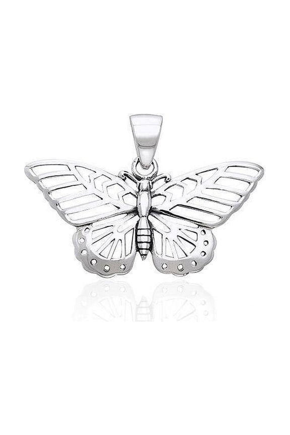 Butterfly 925 Sterling Silver Pendant Nature Totem Jewelry Symbol Transformation