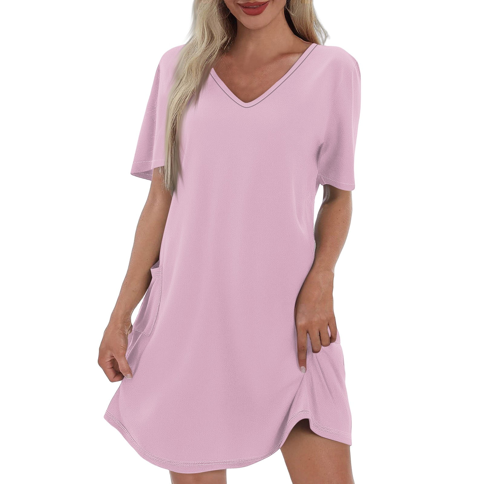 Butterfly Abaya Dress For Women, T Shirt Sundress Casual V Neck Short  Sleeve Cotton Knee Length Dress With Pocket Formal Maternity Dress Mini  Modest Women Guest Dresses Casual (XXL, Pink) ZMTing -