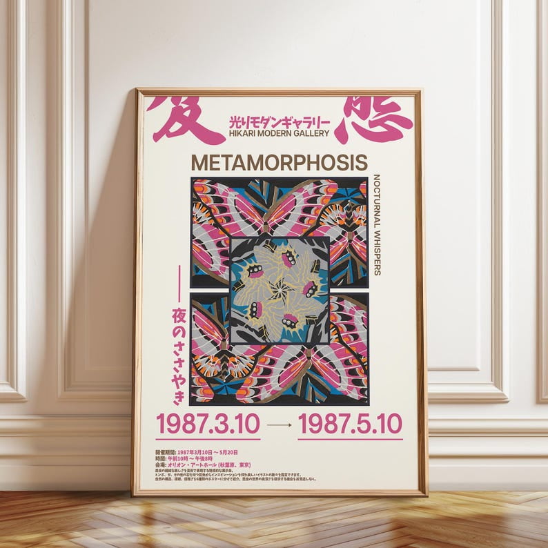 Butterfly Abstract Wall Art - Metamorphosis Nocturnal Whispers Poster