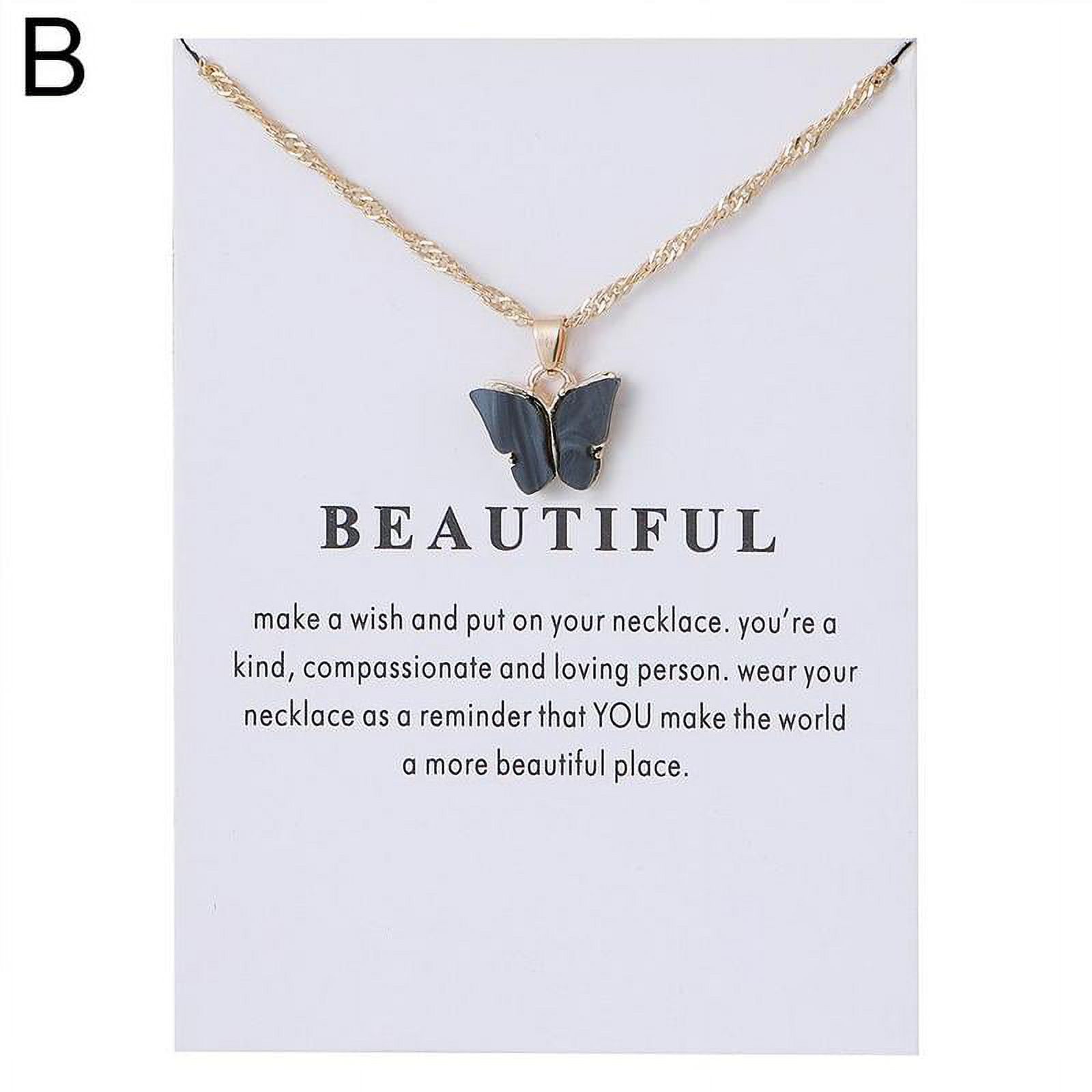 Butterfly Acrylic Pendant Necklace Clavicle Choker Jewelry Chain New Women F4A5 - image 1 of 9