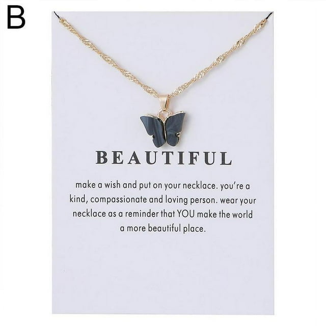 Butterfly Acrylic Pendant Necklace Clavicle Choker Jewelry Chain New Women F4A5