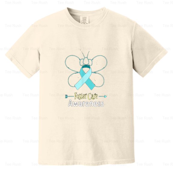 Butterfly Adoption Foster Care Funny Ribbon Awareness Support Love Gift, Comfort Color T-Shirt Unisex, up to 4XL