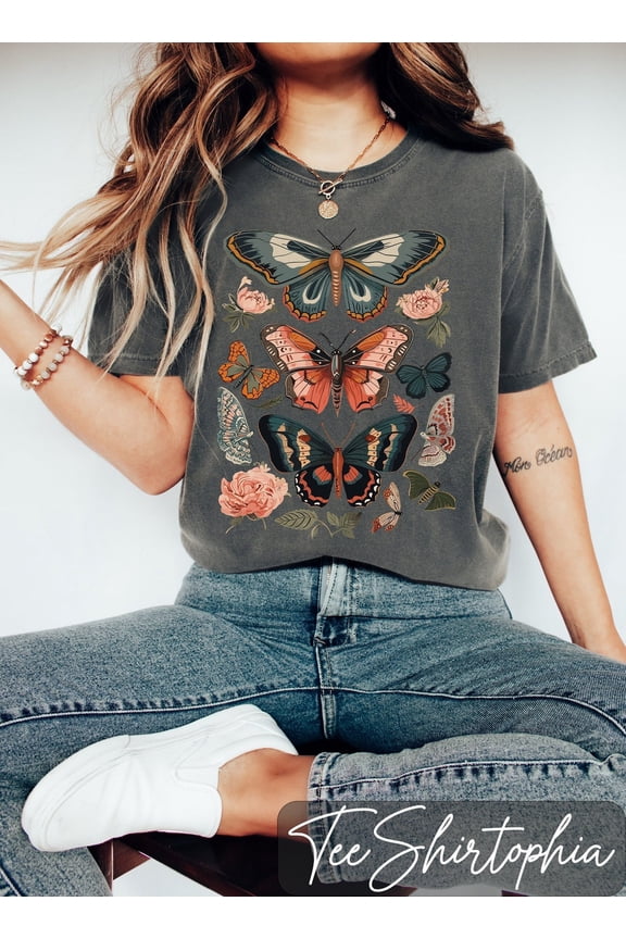 Butterfly Aesthetic Cottage Core Boho T-Shirt All Size S-3XL