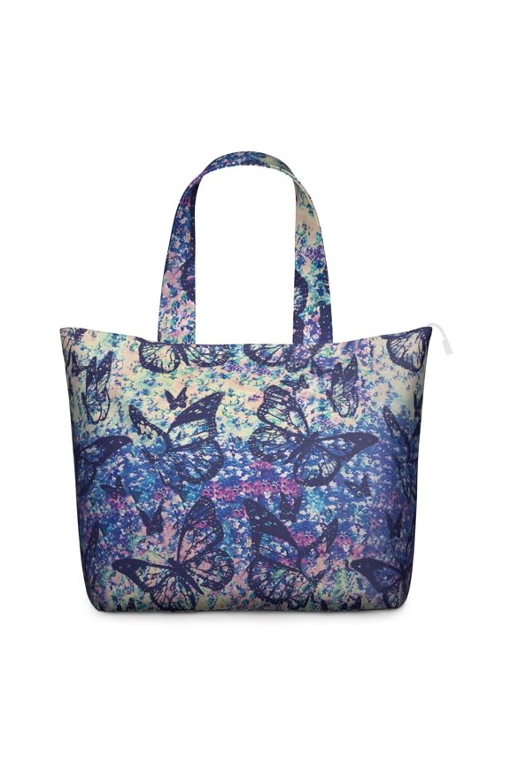 Butterfly Aesthetic Travel Duffel Bag, Artistic Floral Pattern Weekender Tote for Women, Lightweight and