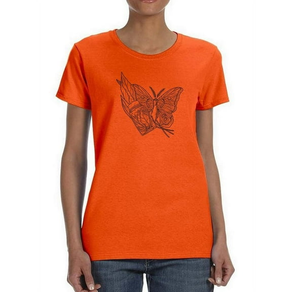 Butterfly And A Flask Shaped T-Shirt Women -Image by Shutterstock, Female Small