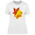 thumbnail image 1 of Butterfly And Chinese Flowers T-Shirt Women -Image by Shutterstock, Female XX-Large, 1 of 2