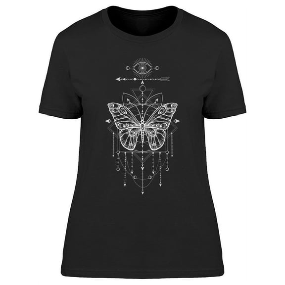 Butterfly And Mystic Geometric T-Shirt Women -Image by Shutterstock, Female Large