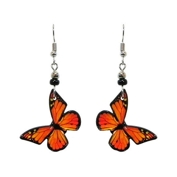 Butterfly Animal Graphic Dangle Earrings - Womens Fashion Handmade Jewelry Nature Accessories