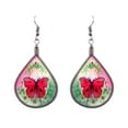 thumbnail image 1 of Butterfly Animal Graphic Silk Thread Teardrop Dangle Earrings - Womens Fashion Handmade Jewelry Nature Accessories, 1 of 1