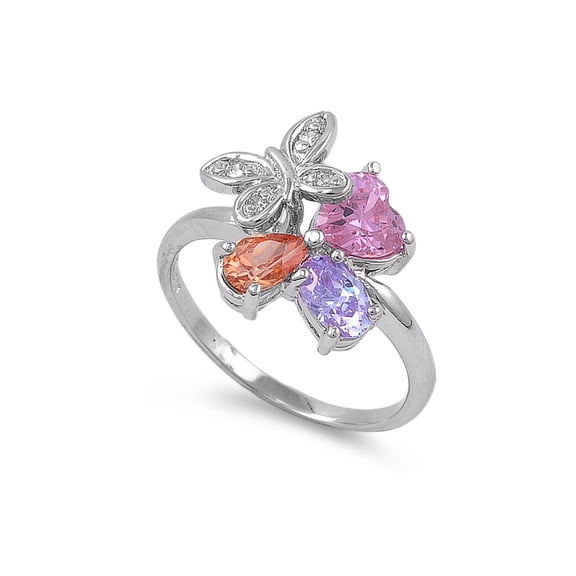 Butterfly Aphrodite Cubic Zirconia Ring Sterling Silver 925