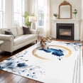 thumbnail image 1 of Butterfly Area Rugs 5x7 ft Watercolor Blue Grey Butterfly Floral Leaf Washable Rug Non Slip Indoor Carpet Absorbent Floor Mat for Living Room Bedroom Dining Room, 1 of 9
