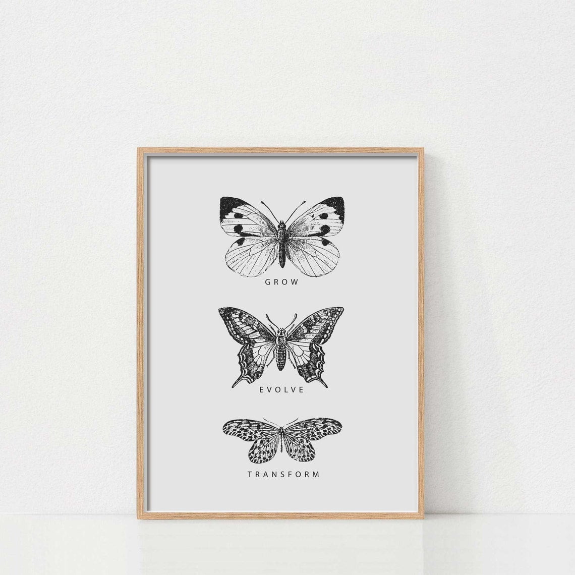 Butterfly Art Poster Vintage Butterly Posterblack And White Wall ...