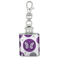 thumbnail image 1 of Butterfly Artsy Purple Stainless Steel 1oz Mini Flask Key Chain, 1 of 1