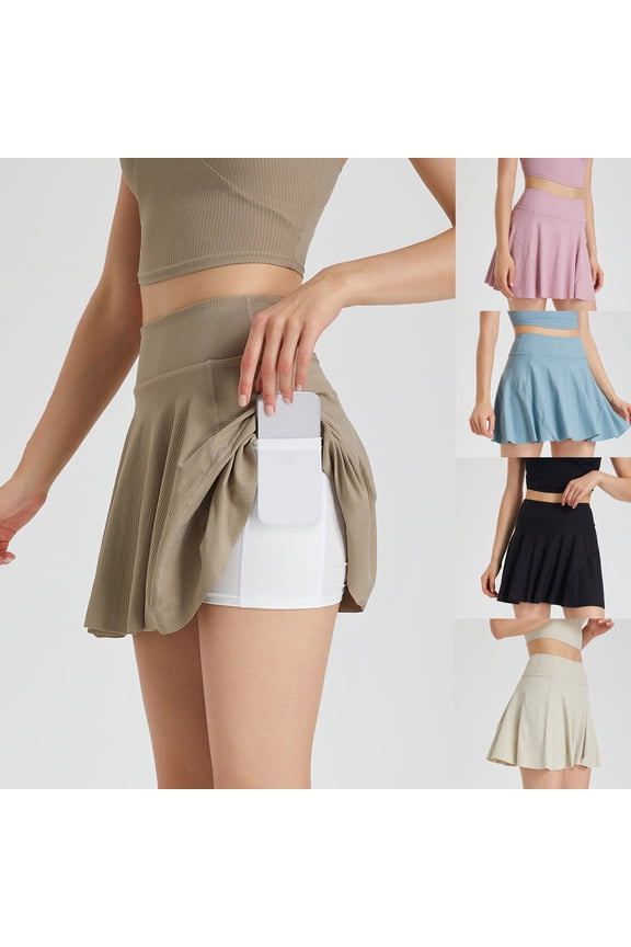 Butterfly Athletic Shorts For Womens 2 In 1 Flowy High Waisted For Tennis Running Workout With Pockets Khaki S