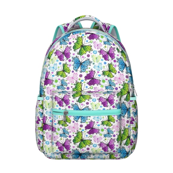 "Butterfly Backpack for High School & College - Lightweight & Comfortable, Large Capacity with Laptop Sleeve, Stylish Floral Gift"