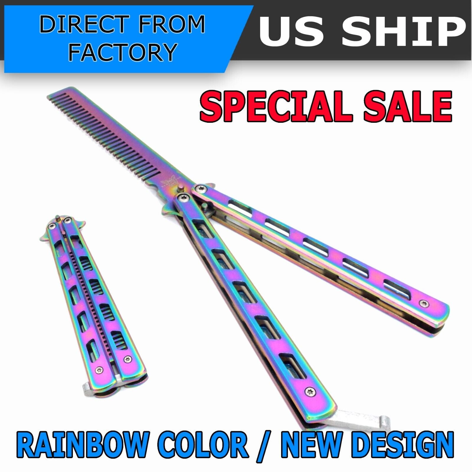 Butterfly Balisong Trainer Training COMB Knife Tool Metal Practice