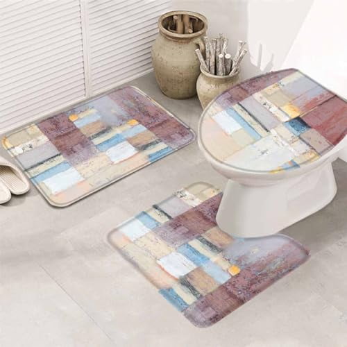 Butterfly Bath Mat 3 Piece Bathroom Rug Set Non Slip Bath Rug Contour