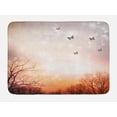 thumbnail image 1 of Butterfly Bath Mat, Dreamy Butterflies Over Trees Romantic Fantasy Blurry Sky Artistic Design, Non-Slip Plush Mat Bathroom Kitchen Laundry Room Decor, 29.5 X 17.5 Inches, Orange Baby Pink, Ambesonne, 1 of 2