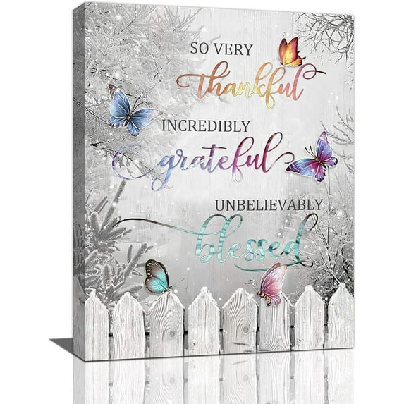 Butterfly Bathroom Wall Art Farmhouse Colourful Butterfly Pictures Grey Bathroom Wall Decor Motivational Rustic Country Butterfly Canvas Painting Framed Artwork for Bathroom Bedroom 12"x16"