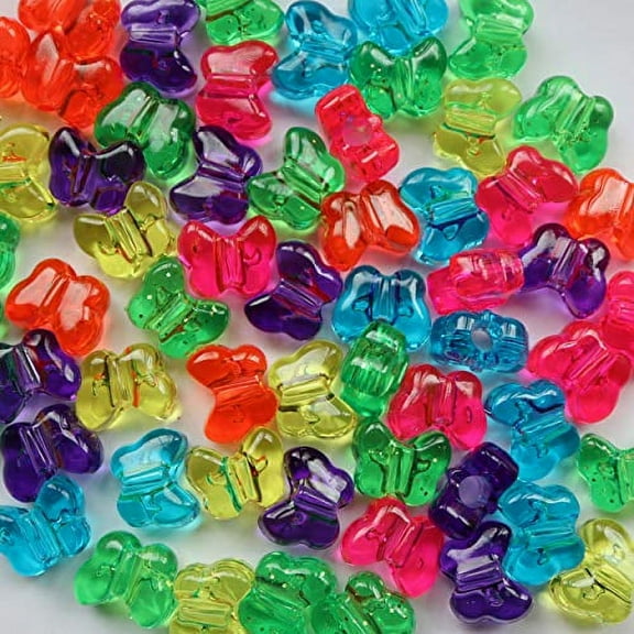 Butterfly Beads Jewel Colors Large Hole Pony Beads Multi Mix Made in USA