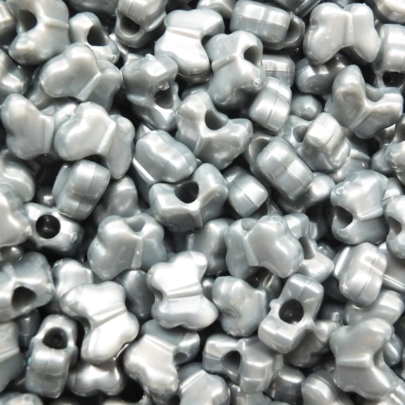 Butterfly Beads Pearl Silver Large Hole Pony Beads Made in USA