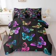thumbnail image 1 of Butterfly Bed in a Bag King Size Comforter Set 7 Pieces,Rainbow Butterflies Bedding Sets Rustic Aesthetic Animal Sheet Set with Comforter,Watercolor Beetles Bed Set, 1 of 6