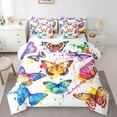 Butterfly Bed in a Bag Queen Comforter Set 7 Piece,Watercolor Tie Dye