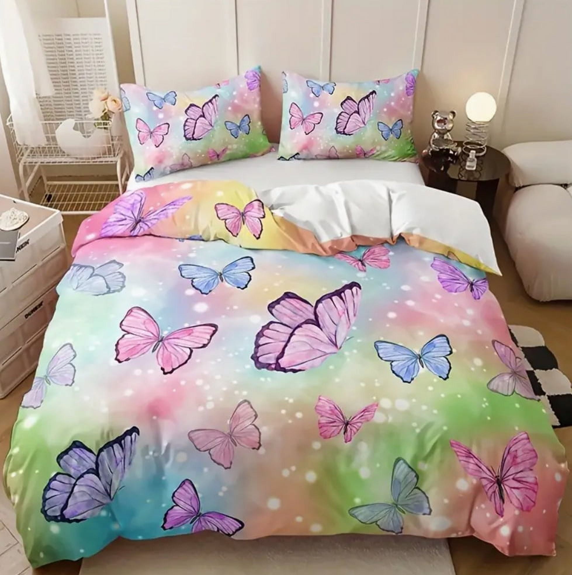 Butterfly Bedding Set Full Upgraded 3D Butterfly Duvet Cover Set 3