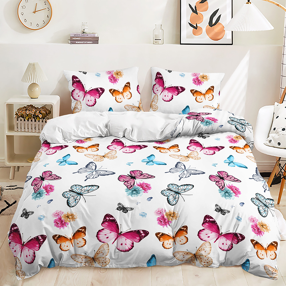 Butterfly Bedding Set Twin Size for Girls Kids Teens 3 Piece Bed in A