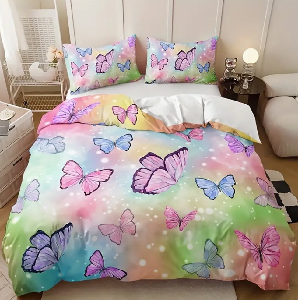 Butterfly Bedding Twin Size,Duvet Cover Set for Girls Kids Teens,3D