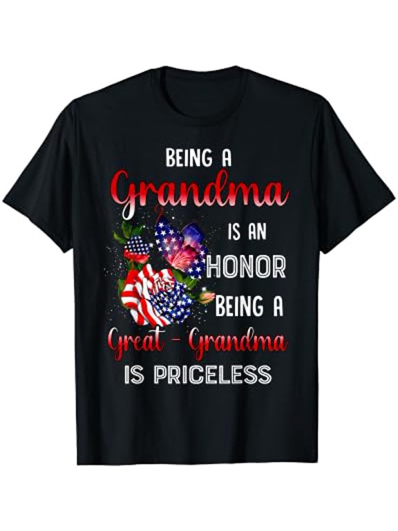 Butterfly Being A Grandma Is An Honor Being A Great Grandma T-Shirt