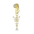 thumbnail image 1 of Butterfly Belly Piercing Dangle Fake Button Jewelry for Women Suitable for Everyday Wear Stainless Steel Clip On Gold Color, 1 of 6