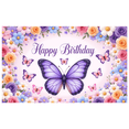 thumbnail image 1 of Butterfly Birthday Banner Flower Pattern Background for Birthday Celebration Kids Party Decoration, 1 of 9