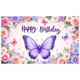 thumbnail image 1 of Butterfly Birthday Banner Flower Pattern Background for Birthday Celebration Kids Party Decoration, 1 of 8