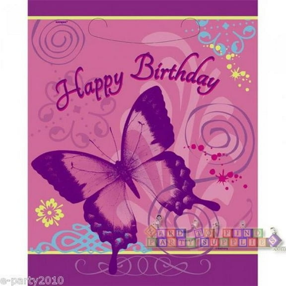 Butterfly Birthday Loot Bags (8-Pack) - Party Supplies