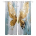 thumbnail image 1 of Butterfly Blackout Curtains for Bedroom/Living Room, Thermal Insulated Kitchen Curtains, Modern Teal Brown Abstract Oil Painting Grommet Darkening Window Treatment Drapes 42"x84"x2, 1 of 8