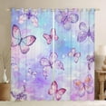 thumbnail image 1 of Psoiuetr Butterfly Blackout Curtains Teens Girls Kids Bedroom Living Room Decor Darkening Window Treatments Drapes Grommet Blue Purple Tie Dye 2 Panel 52" W x 84" L, 1 of 5