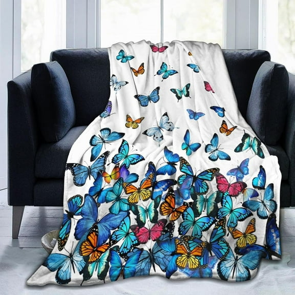 Butterfly Blanket Beautiful Butterfly Throw Blanket Ultra Soft Blankets Lightweight Cozy for Bed Couch Sofa 50"x40"