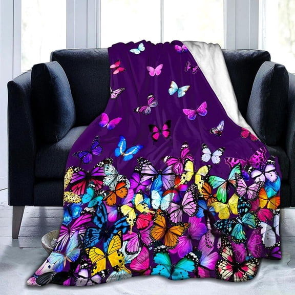 Butterfly Blanket Beautiful Butterfly Throw Blanket Ultra Soft Blankets Lightweight Cozy for Bed Couch Sofa 50"x40"