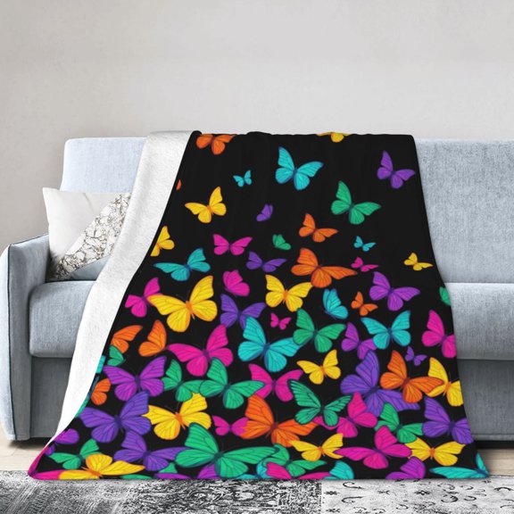 Butterfly Blanket, Beautiful Butterfly Throw Blanket, Ultra Soft Cozy Flannel Blanket for Bed Couch Sofa 50x40