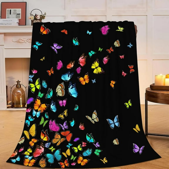 Butterfly Blanket Butterfly Fleece Blanket Super Soft Warm Cozy Fuzzy Plush Butterflies Blanket Gifts for Women men Users Room Decor 40"X50"