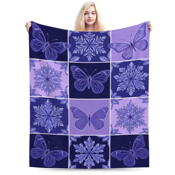 Butterfly Blanket Butterfly Gifts, Soft Cozy Flannel Fleece Throw Blanket, Home Decor Accessory, Lightweight Warm Plush Couch Blanket for Sofa Travel Office, All Season Flannel Wrap 50x40