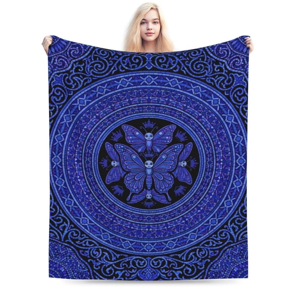 Butterfly Blanket Butterfly Gifts, Soft Cozy Flannel Fleece Throw Blanket, Portable Warm Couch Blanket for Sofa Travel Office, All Seasons Flannel Wrap 50x40
