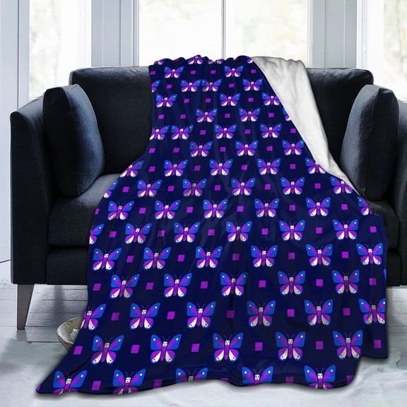 Butterfly Blanket Butterfly Gifts, Soft Cozy Flannel Fleece Throw Blanket, Portable Warm Couch Blanket for Sofa Travel Office, All Seasons Flannel Wrap 50x40