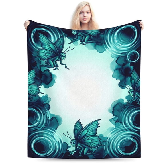 Butterfly Blanket Butterfly Gifts for Women, Soft Cozy Flannel Fleece Throw Blanket, Home Decor Accessory, Lightweight Warm Plush Couch Blanket for Sofa Travel Office 50x40