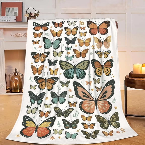 Butterfly Blanket – Cozy Warm Throw for Spring Aesthetic Home Decor, Nature-Inspired Gift