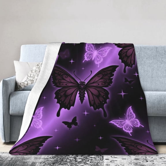 Butterfly Blanket, Flannel Throw, Warm Cozy All Season Blanket for Sofa, Couch, Chairs and Bed 50x40